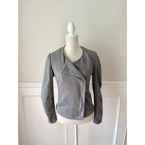 Zara Trafaluc Gray Knit Moto Jacket M - Picture 1 of 6